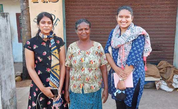 Deepika Kandi and Ida Prateechee with a fish vending women